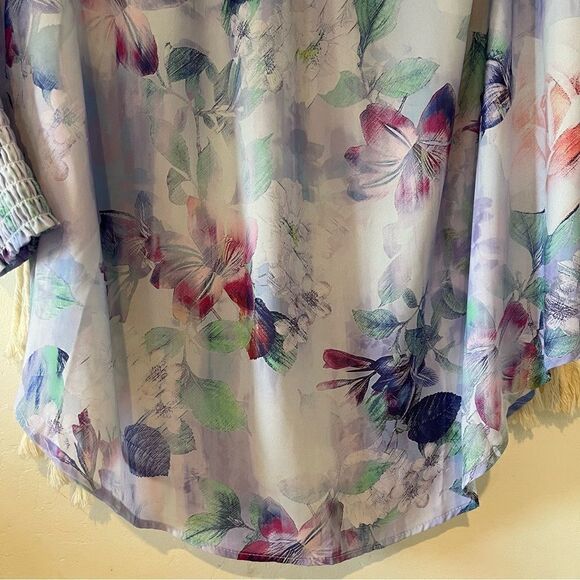 Georgette Smocked Neck Cold Shoulder Blouse - Women SZ 2XL - Business Casual - Picture 5 of 10